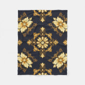 "Barockes Ornament-Muster in Gold und Schwarz" Dec Fleecedecke (Vorderseite)