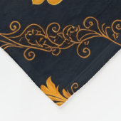 "Barockes Ornament-Muster in Gold und Schwarz" Dec Fleecedecke (Ecke)