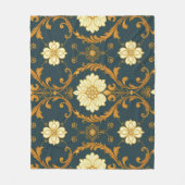 "Barockes Ornament-Muster in Gold und Schwarz" Dec Fleecedecke (Vorderseite)