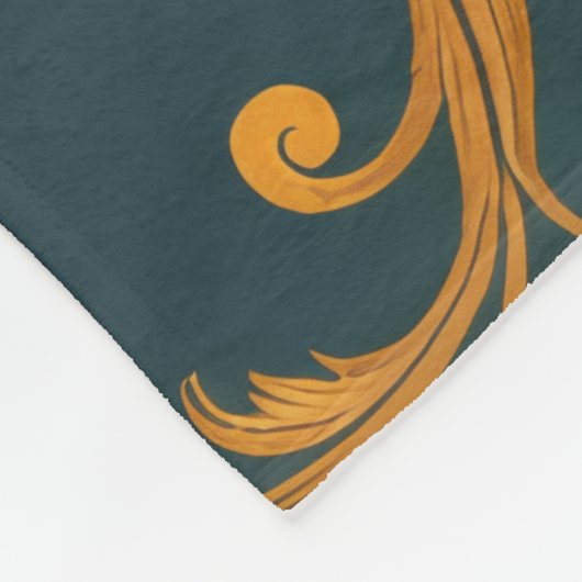 "Barockes Ornament-Muster in Gold und Schwarz" Dec Fleecedecke (Ecke)