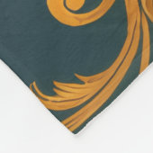 "Barockes Ornament-Muster in Gold und Schwarz" Dec Fleecedecke (Ecke)