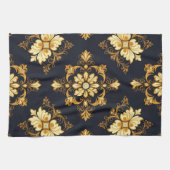 "Barockes Ornament-Muster in Gold und Schwarz" Dec Geschirrtuch (Horizontal)