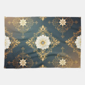 "Barockes Ornament-Muster in Gold und Schwarz" Dec Geschirrtuch (Horizontal)