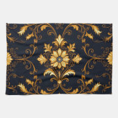 "Barockes Ornament-Muster in Gold und Schwarz" Dec Geschirrtuch (Horizontal)