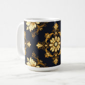 "Barockes Ornament-Muster in Gold und Schwarz" Dec Kaffeetasse (Vorderseite Links)