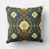 "Barockes Ornament-Muster in Gold und Schwarz" Dec Kissen (Rückseite)