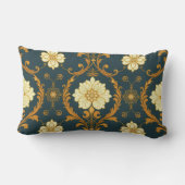 "Barockes Ornament-Muster in Gold und Schwarz" Dec Lendenkissen (Rückseite)