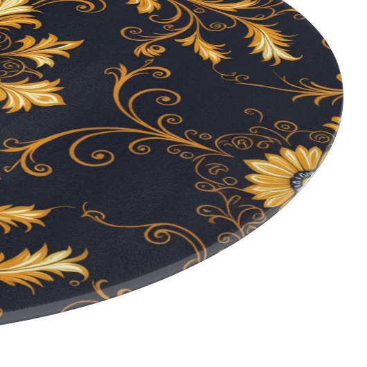 "Barockes Ornament-Muster in Gold und Schwarz" Dec Schneidebrett (Ecke)