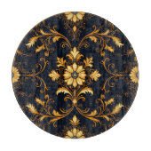 "Barockes Ornament-Muster in Gold und Schwarz" Dec Schneidebrett (Vorderseite)