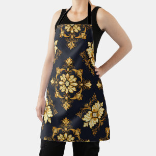 "Barockes Ornament-Muster in Gold und Schwarz" Dec Schürze