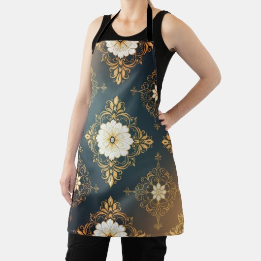 "Barockes Ornament-Muster in Gold und Schwarz" Dec Schürze (InSitu)