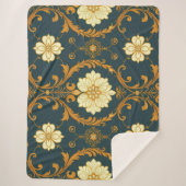 "Barockes Ornament-Muster in Gold und Schwarz" Dec Sherpadecke (Vorderseite)
