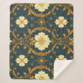 "Barockes Ornament-Muster in Gold und Schwarz" Dec Sherpadecke (Vorderseite)
