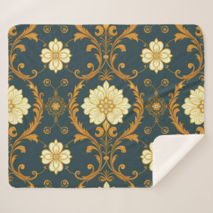 "Barockes Ornament-Muster in Gold und Schwarz" Dec Sherpadecke