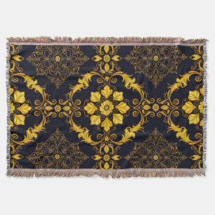 "Barockes Ornament-Muster in Gold und Schwarz" Decke