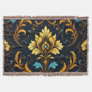 "Barockes Ornament-Muster in Gold und Schwarz" Decke
