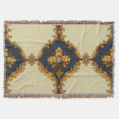 "Barockes Ornament-Muster in Gold und Schwarz" Decke (Vorderseite)