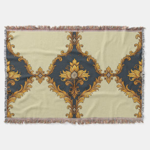 "Barockes Ornament-Muster in Gold und Schwarz" Decke