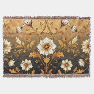"Barockes Ornament-Muster in Gold und Schwarz" Decke