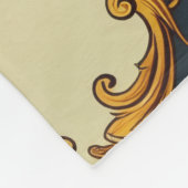 "Barockes Ornament-Muster in Gold und Schwarz" Fleecedecke (Ecke)