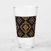 "Barockes Ornament-Muster in Gold und Schwarz" Glas (Vorderseite)