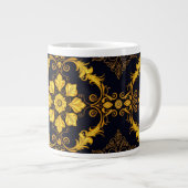 "Barockes Ornament-Muster in Gold und Schwarz" Jumbo-Tasse (Vorderseite Rechts)