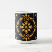 "Barockes Ornament-Muster in Gold und Schwarz" Kaffeetasse (Mittel)