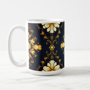 "Barockes Ornament-Muster in Gold und Schwarz" Kaffeetasse