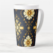 "Barockes Ornament-Muster in Gold und Schwarz" Milchtasse (Rechte Ecke)