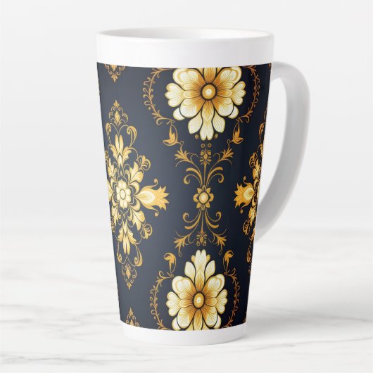"Barockes Ornament-Muster in Gold und Schwarz" Milchtasse (Rechte Ecke)