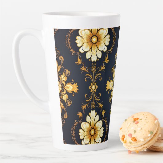 "Barockes Ornament-Muster in Gold und Schwarz" Milchtasse (Beispiel)
