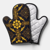"Barockes Ornament-Muster in Gold und Schwarz" Ofenhandschuh (Vorderseite/Rückseite)