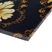 "Barockes Ornament-Muster in Gold und Schwarz" Schneidebrett (Ecke)