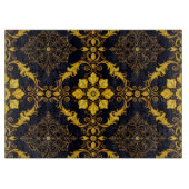 "Barockes Ornament-Muster in Gold und Schwarz" Schneidebrett (Vorderseite)