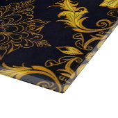 "Barockes Ornament-Muster in Gold und Schwarz" Schneidebrett (Ecke)