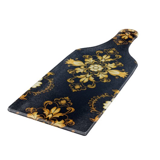 "Barockes Ornament-Muster in Gold und Schwarz" Schneidebrett (Ecke)