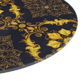 "Barockes Ornament-Muster in Gold und Schwarz" Schneidebrett (Ecke)