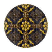 "Barockes Ornament-Muster in Gold und Schwarz" Schneidebrett (Vorderseite)