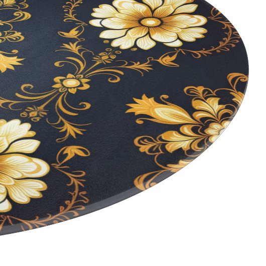 "Barockes Ornament-Muster in Gold und Schwarz" Schneidebrett (Ecke)