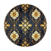 "Barockes Ornament-Muster in Gold und Schwarz" Schneidebrett (Vorderseite)