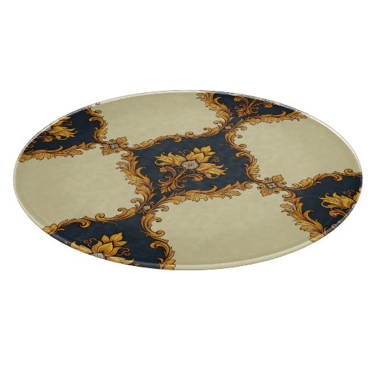 "Barockes Ornament-Muster in Gold und Schwarz" Schneidebrett (Ecke)