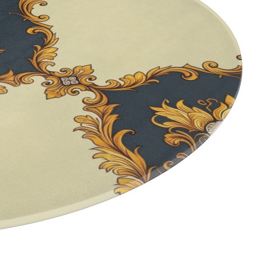 "Barockes Ornament-Muster in Gold und Schwarz" Schneidebrett (Ecke)
