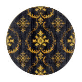 "Barockes Ornament-Muster in Gold und Schwarz" Schneidebrett (Vorderseite)