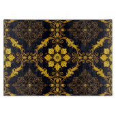 "Barockes Ornament-Muster in Gold und Schwarz" Schneidebrett (Vorderseite)