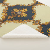 "Barockes Ornament-Muster in Gold und Schwarz" Sherpadecke (3/4)
