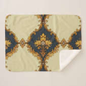 "Barockes Ornament-Muster in Gold und Schwarz" Sherpadecke (Vorderseite (Horizontal))