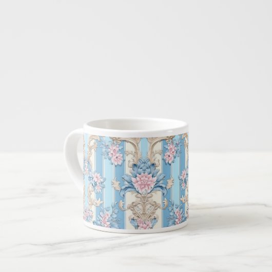 Barockes Pastellmuster Espressotasse (Vorderseite Links)