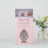 Barockes Rosa danken Ihnen, Dankeskarte (Stehend Vorderseite)