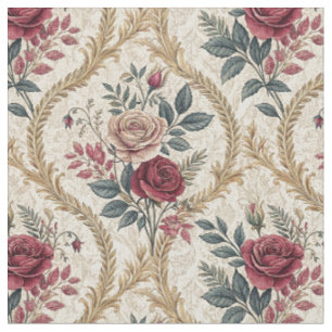 Barockes Rosen-Damaskus-Vintage-Blumenmuster Stoff