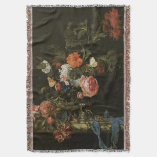 Barockes Stillleben Blumen im Vasen, Vintage Baroc Decke
